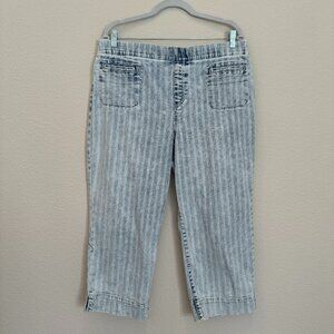 WESTBOUND Blue and White Striped Pull On Pants